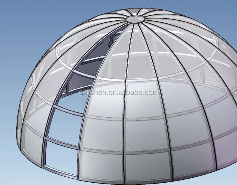 
custom-made large polycarbonate skylight dome with steel frame roof dome 