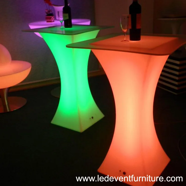 16 color change rechargeable illuminated LED cocktail table