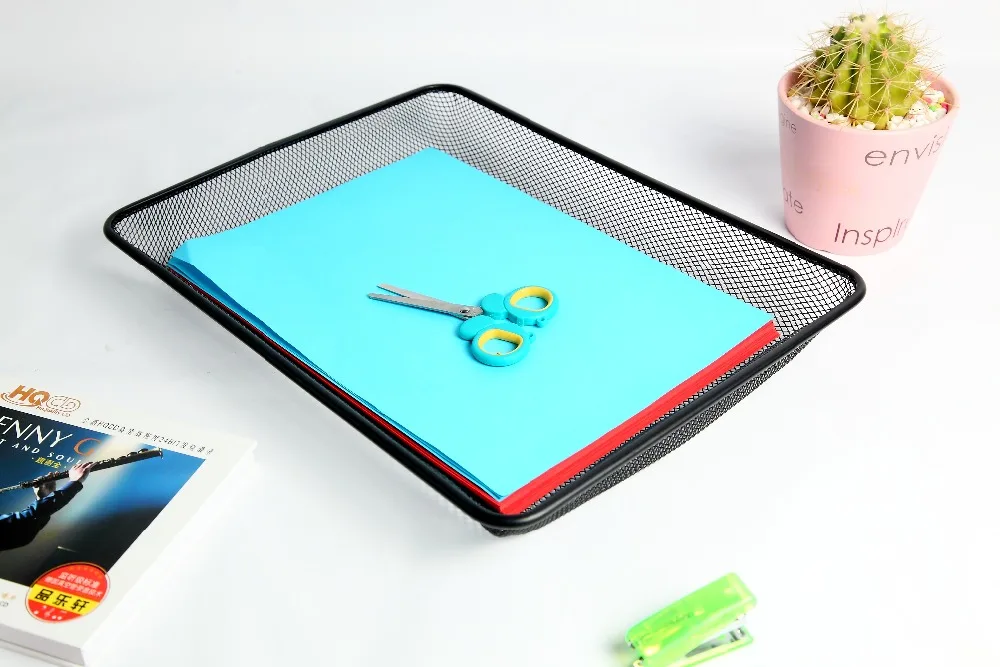 Металлический сетчатый лоток для документов, корзина для документов, органайзер для бумаги