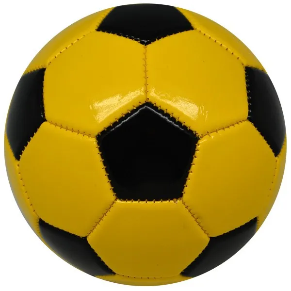 TPU Mini Size 1# Balloon Small Soccer Ball Black and Yellow Football Machine Sewn Soccer Ball for Kids Training Outdoor Games
