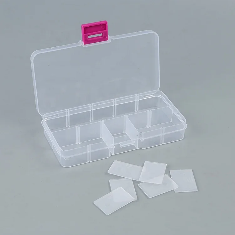 
Hot sale in Europe and America 10 grid plastic compartment storage box bead storage box plastic 