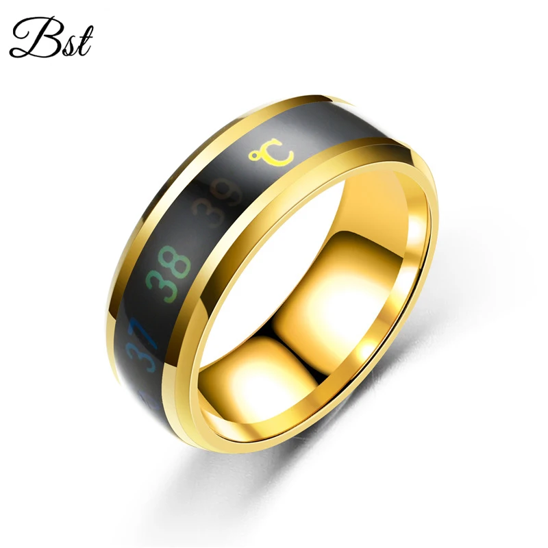 Temperature Measuring Smart Titanium Steel Intelligent Sensor Body Temperature Smart Ring