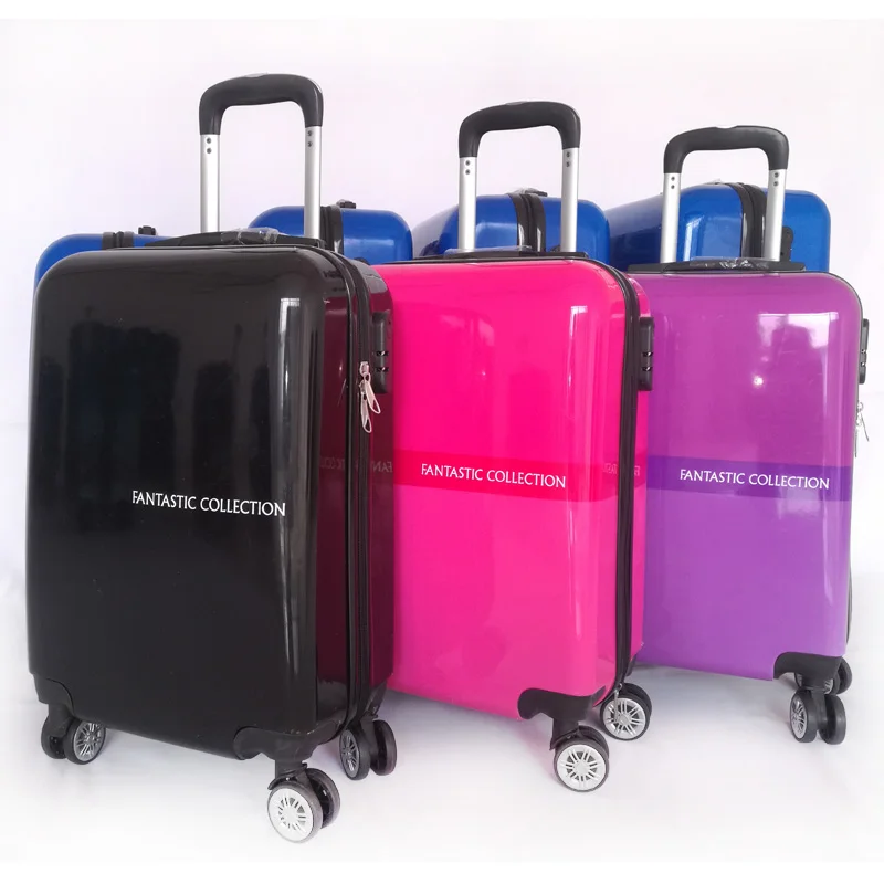 10 pc set SKD OEM plastic roller trolley case ABS PC printed hard shell luggage set