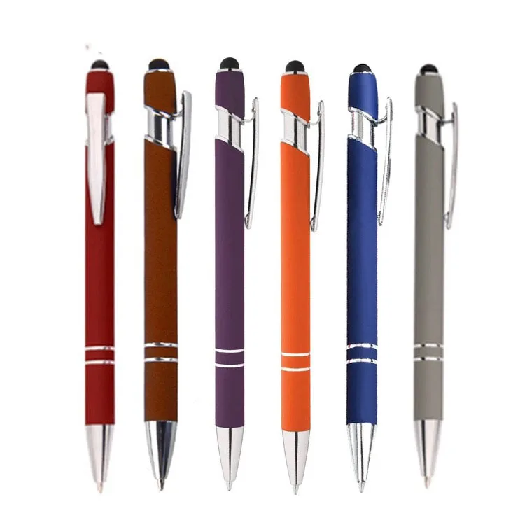 Promotional Custom 2 In 1 Capacitive Multi Function Metal Ball Pen Aluminum Touch Screen Logo Tablet Stylus Pen