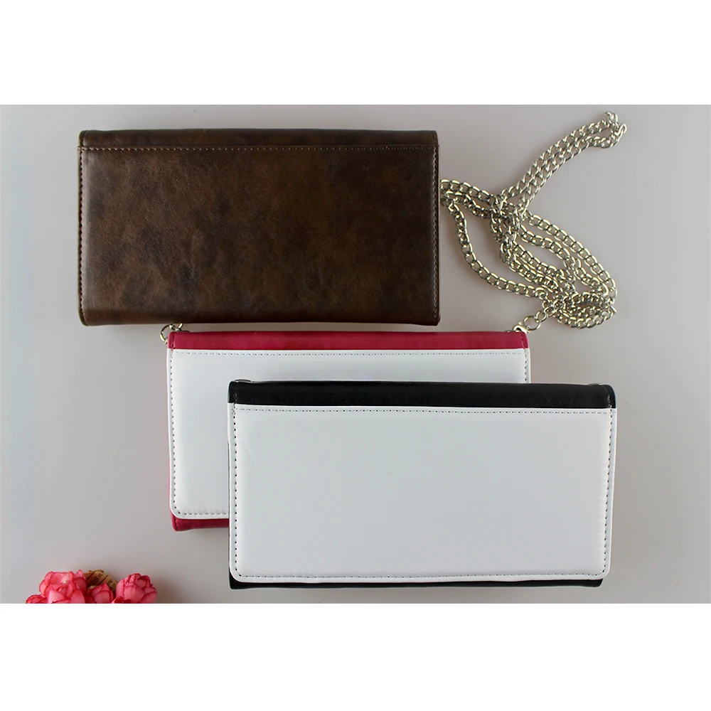 Wholesale Custom Sublimation Blank PU Leather Dual-Used Lady Wallet Bags