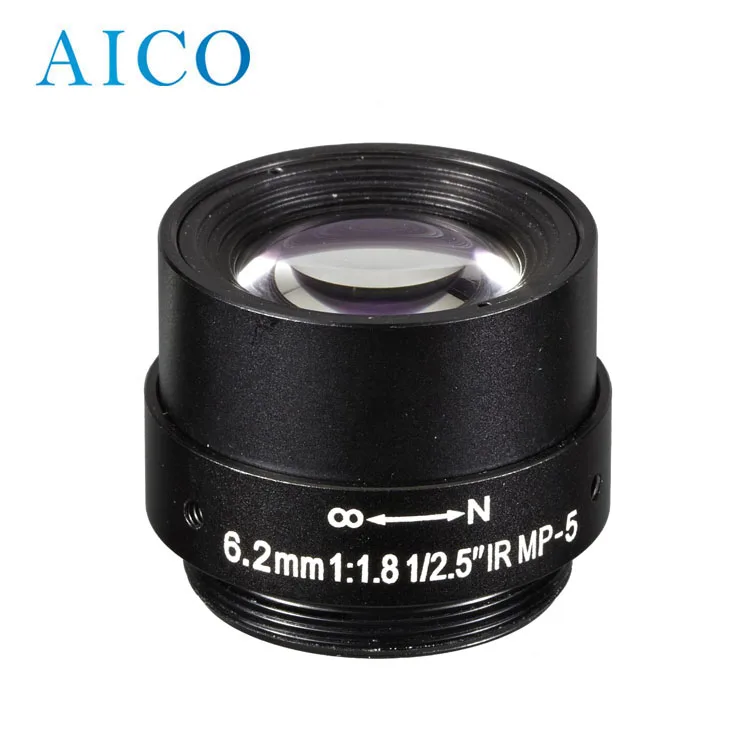 F#1.8 5mp focal length 6.2mm cs-mount low no distortion rectilinear csmount cctv lens for 1/2.5inch sensor camera