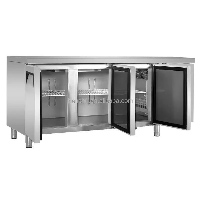Stainless Steel Kitchen under counter refrigerator working table freezer