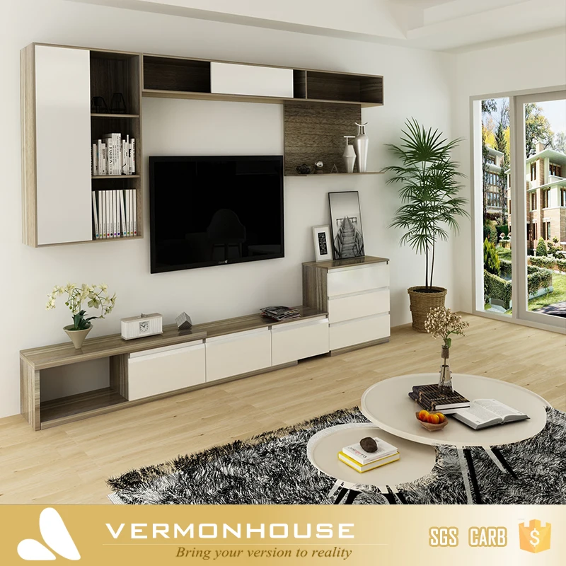 2021 Hangzhou VERMONT European Style Wooden TV Cabinet, Living Room Simple TV Stand Wooden Furniture