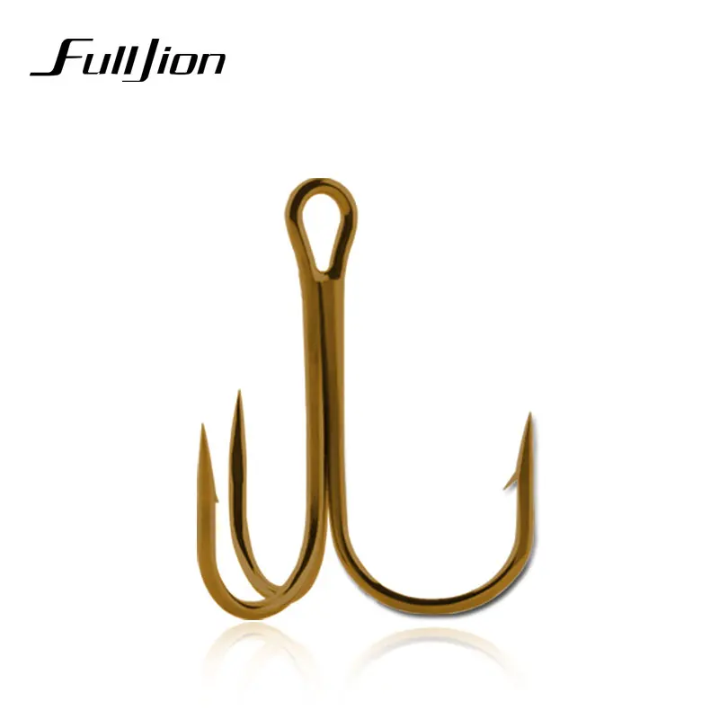 Fulljion Sea Stainless Steel Carp High Carbon Fishing Hook Treble Fishhook