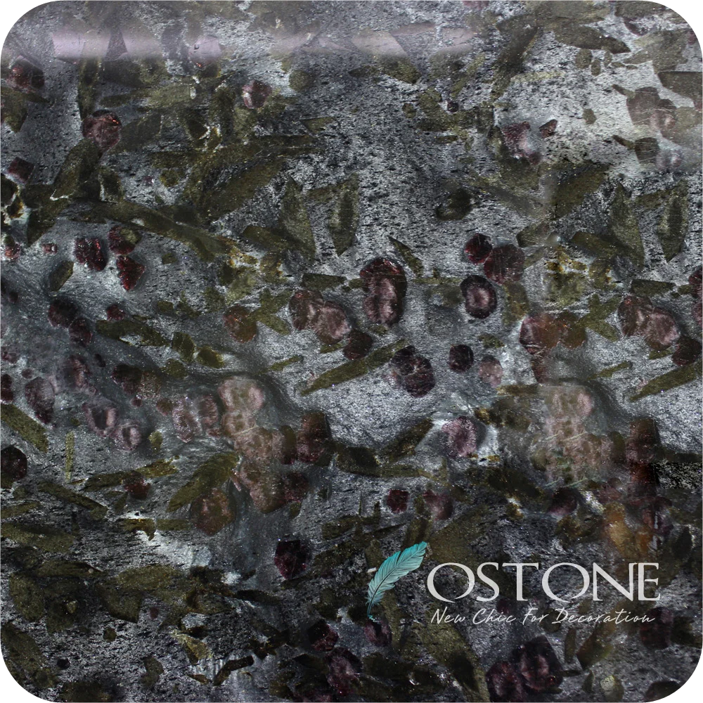 Cheap China meteorus stone green granite different types of granite