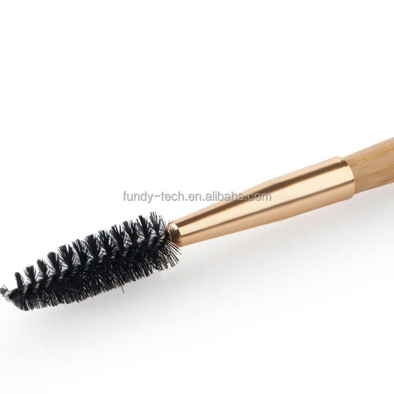 High Quality Dual Ended Eyebrow Brush ,Angled Eyebrow Brush ,Gold Handle Vegan Synthetic Hair Brow Brush