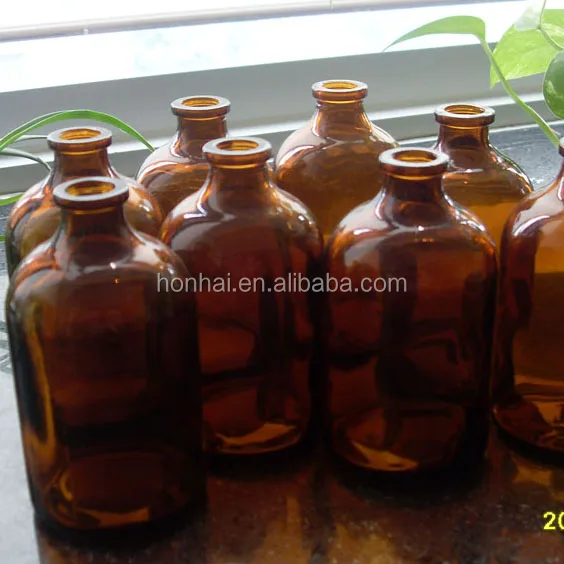 100 ml type II and III amber injection glass vial for antibiotics