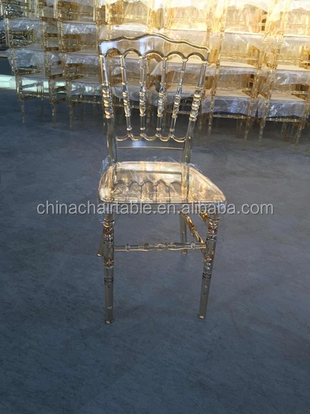 Hot sale Golden Amber Resin Napoleon Chairs for Wedding Rental