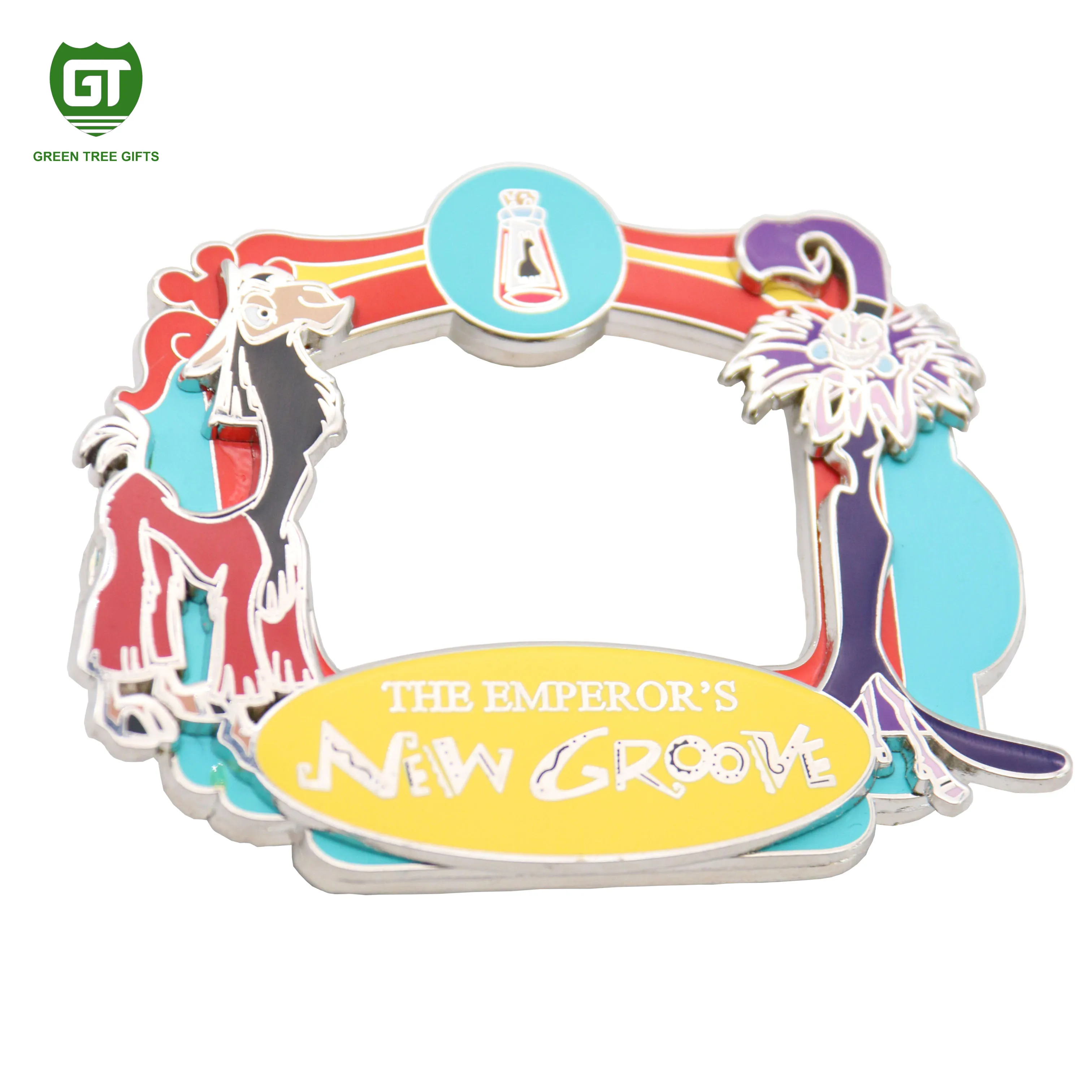 GreenTree custom photo frame 3D lapel pin on pin with rhinestone