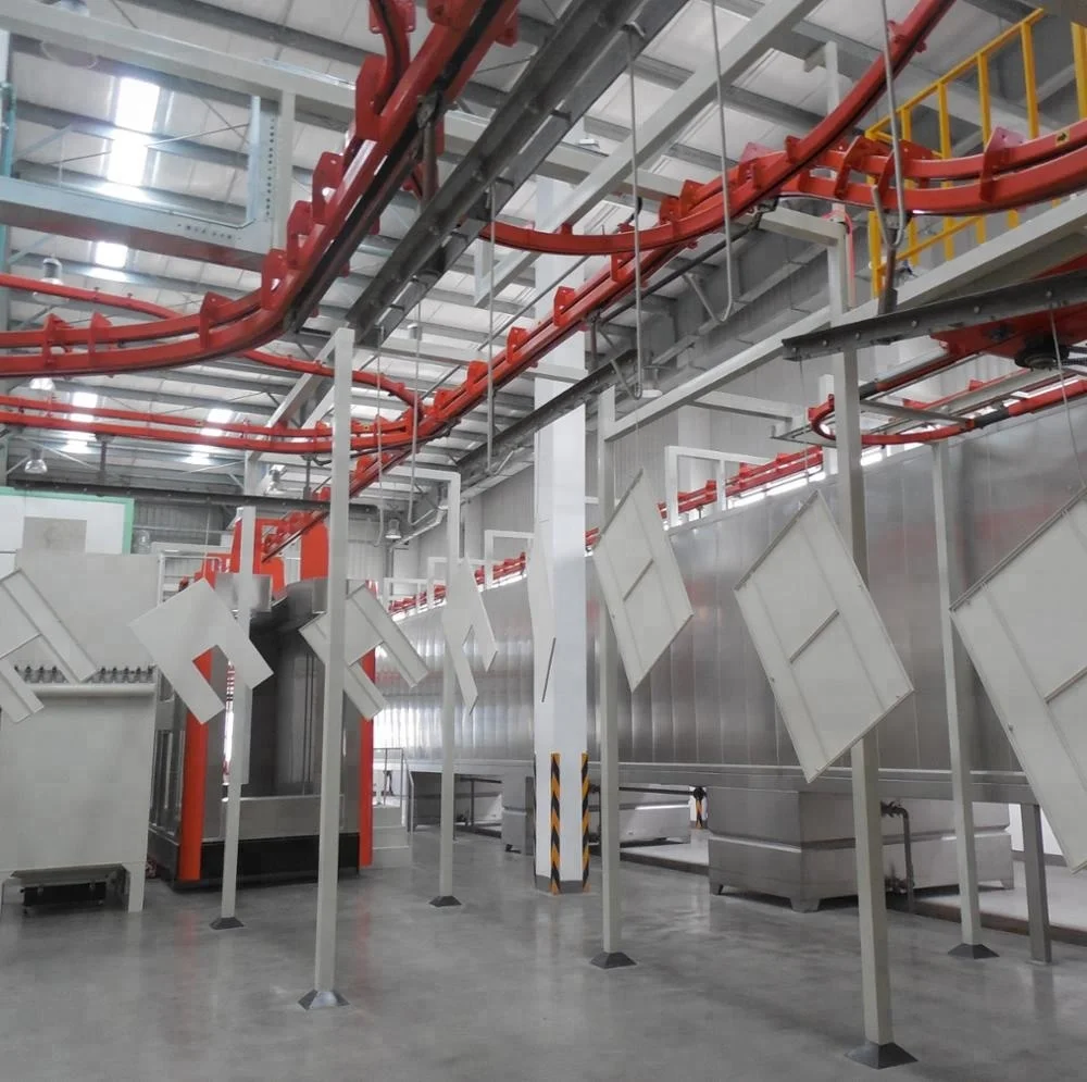 Powder coating line overhead power and free conveyor system conveying equipment