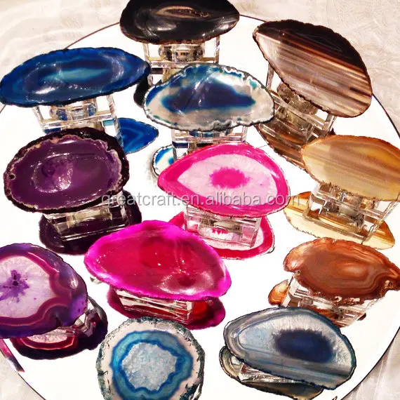 Nature Agate Colorful  Napkin Rings For Table Decorations,Wedding,Dinner