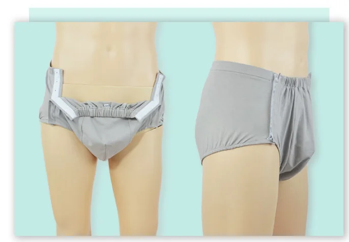 Full open nursing pant top care underwear easy take off patient panties men boxer briefs