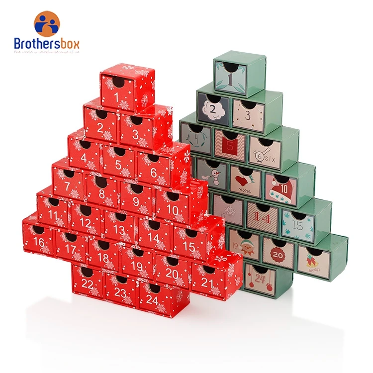 Handmade christmas tree Shaped candy gift box Christmas Advent Calendar Box