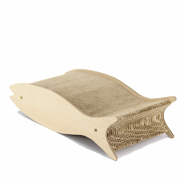 Деревянная Когтеточка из гофрированного картона в комплекте с Кошачьей Мятой