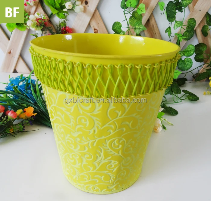 Zinc paint pail tub orchid pot for garlic planting