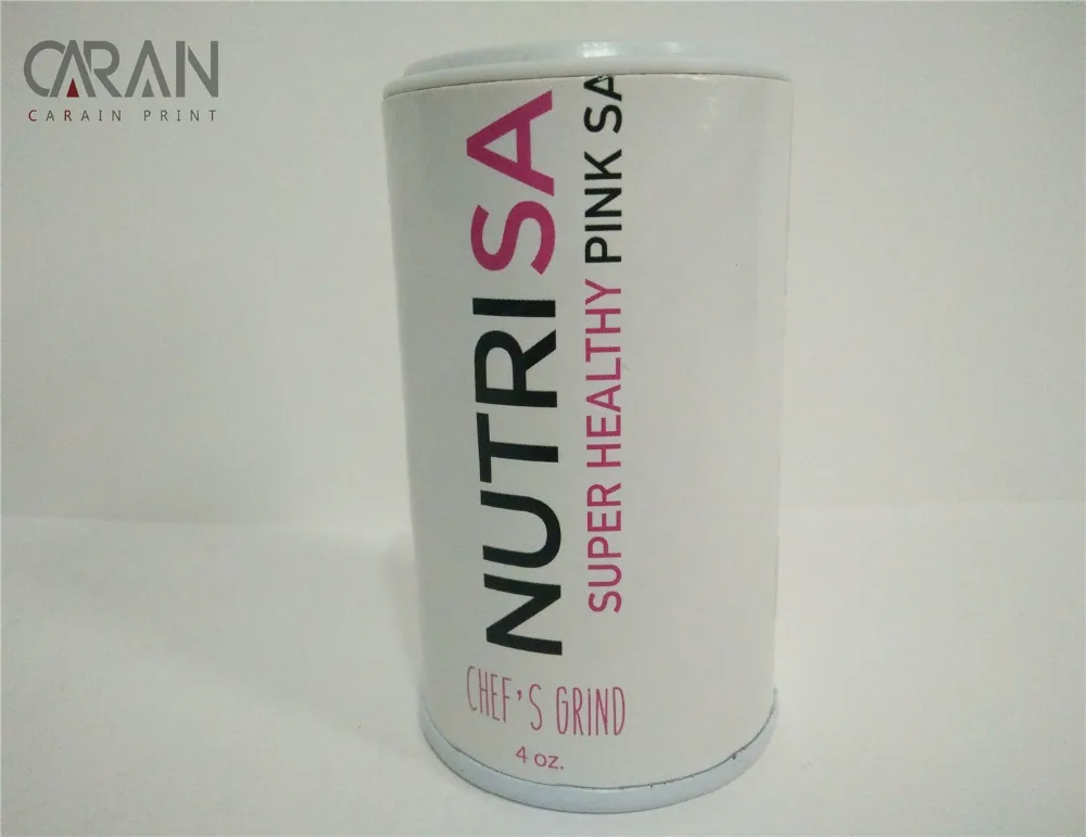 
Colorful Printing White Board Paper Tube with salt shaker lid for food packaging 