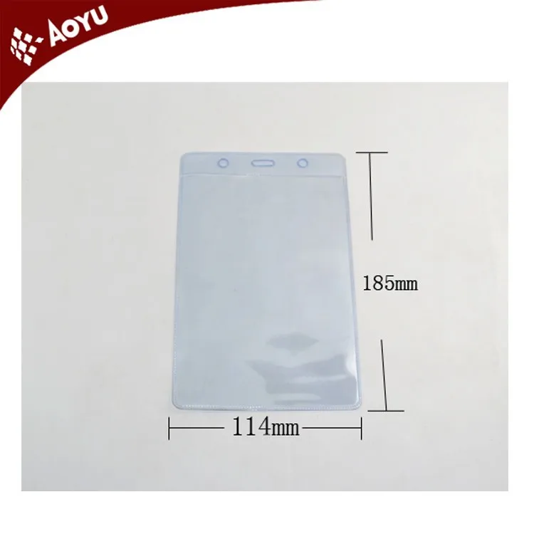 Customized transparent double pocket plastic pvc id card holder .place card holder