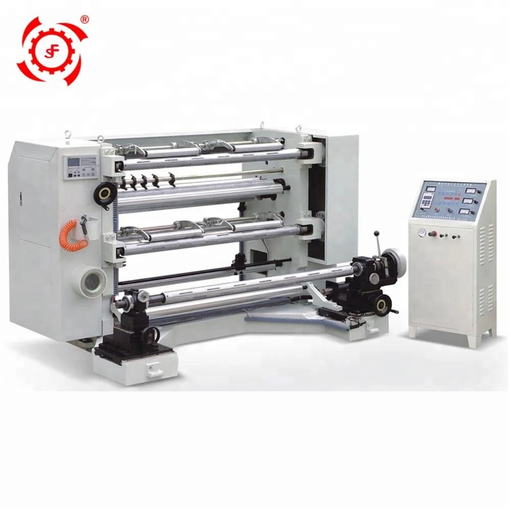High Speed Computer Automatic aluminum foil cling film adhesive tape plotter paper roll double shaft rewinding machine price