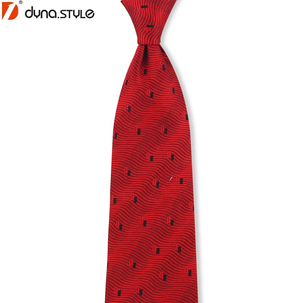 Handmade Polka Dot Burgundy Man Tie Polyester Woven Logo Digital Printing
