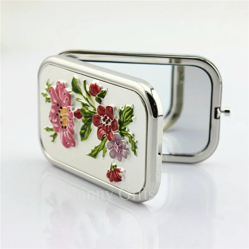 
Wholesales Flower Design Square Cosmetic Mirror Makeup Mirror Artistic Mirrors 