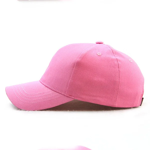 Custom 100% cotton short brim snapback cap 6 panels pink plain baseball caps for ladies