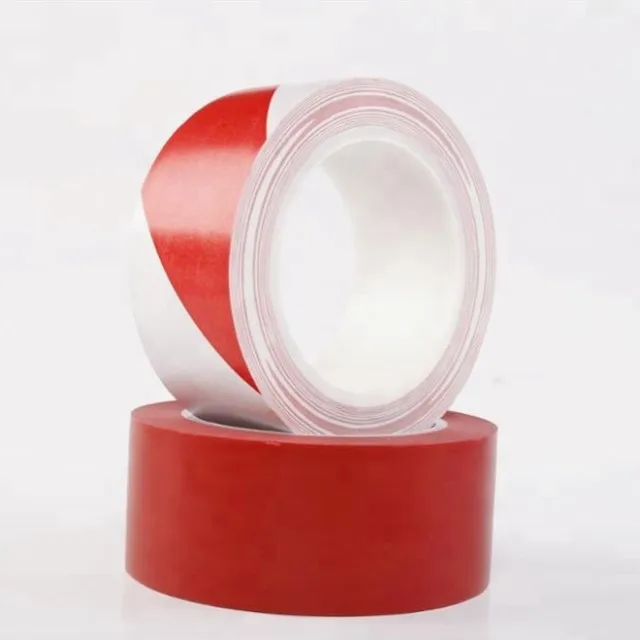 Hot Sale Red White Safety Material PVC floor marking tape