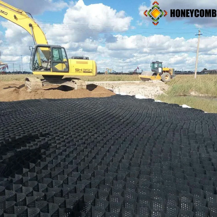 
for Sale welding distance 450mm Gravel Grid gras driveway geocell for protecting river 