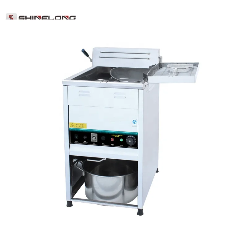 Отдельно стоящая электрическая фритюрница с ручкой управления для жареной курицы 25 л