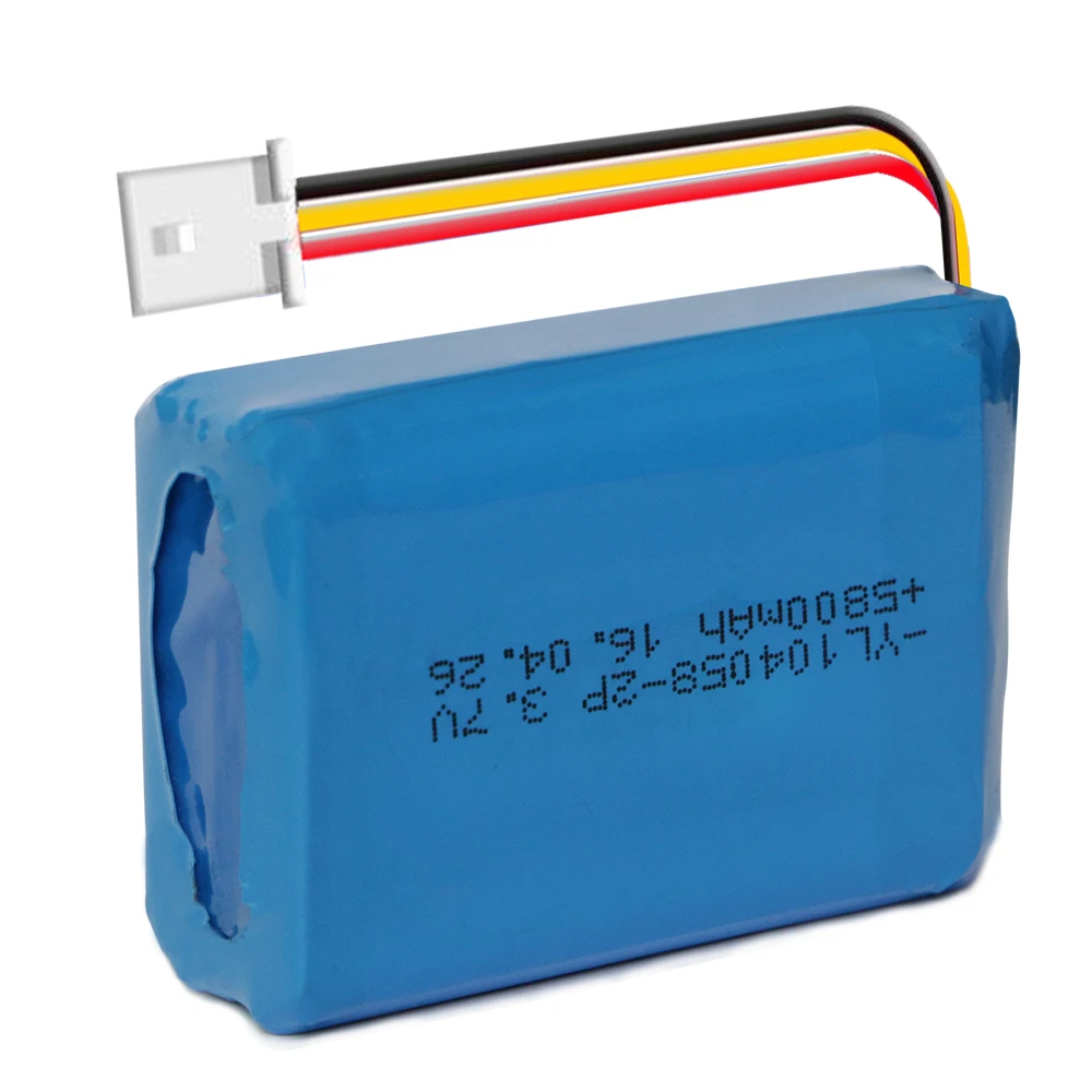 CE ROHS  rechargeable 104058 1S2P Lipo battery 5800mAh 3.7V  lithium polymer battery pack