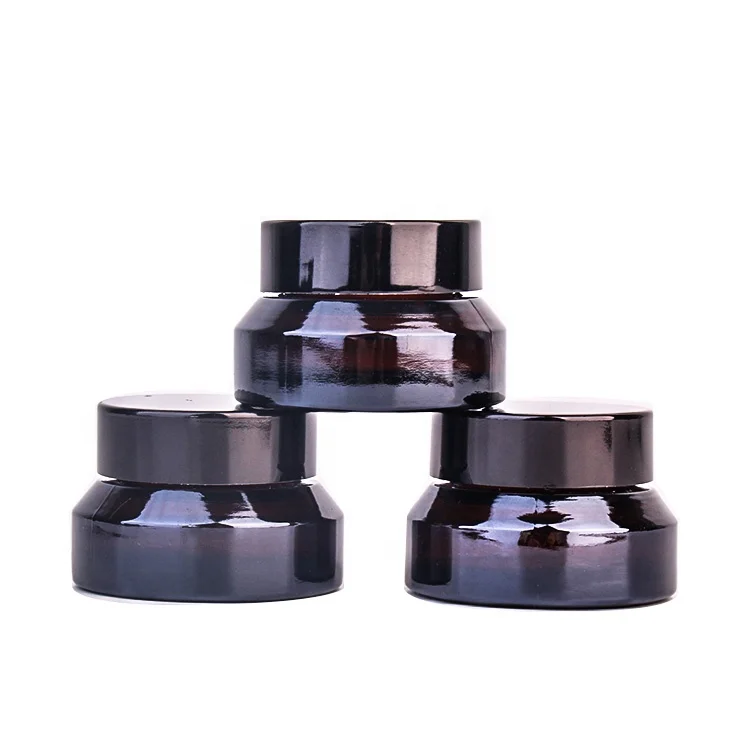 20ml 30ml 60ml dark brown frosted glass cream cosmetic jars