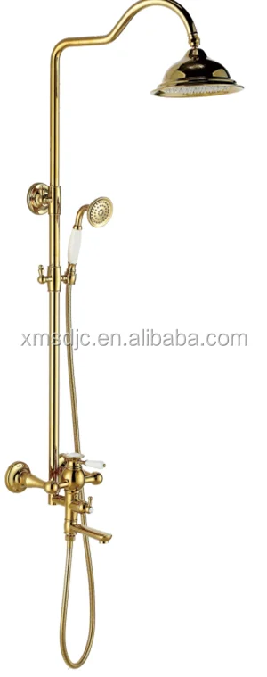 
Luxurious Brass Gold color shower set with faucet,shower head and hand shower 
