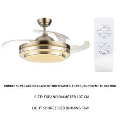 Advance lighting Intelligent Silence best price 42in Remote Control decorative ceiling fan with hidden blades