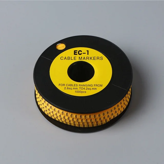 Factory Direct Sell PVC Cable Marker EC-0/EC-1/EC-2/EC-3/EC-J 500 Pcs Per Roll