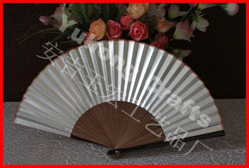 
Japanese Gold and silver color bamboo paper fan promotionally 
