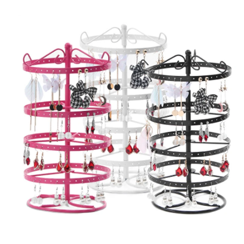 Metal Rotating Ear Stud Jewelry Display Bracelet Earrings Display Stand Cases Holder Racks Fixtures