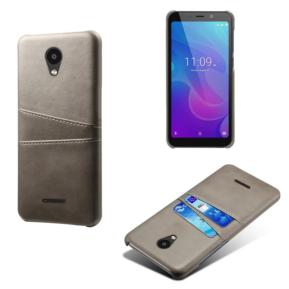 Card Slot Pu Leather Mobile Phone Back Cover Case For Meizu C9
