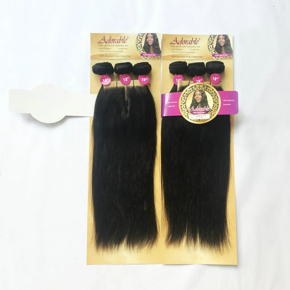 Adorable silk straight remy human hair weave 4pcs/lot with free closure,100% remi hair extensions 4*4  one pack for a full  head
