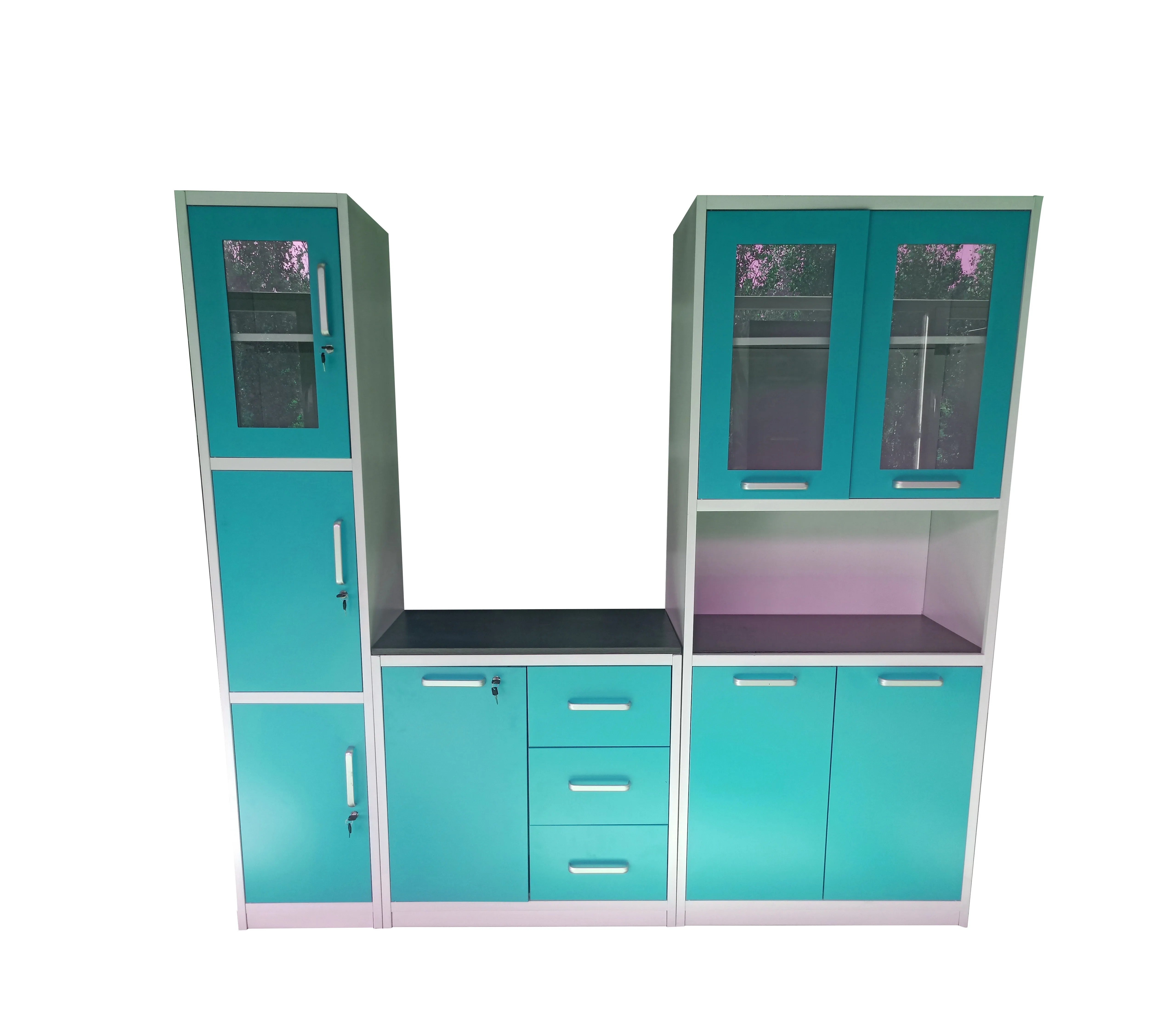 Cheap modern custom home furniture style steel kitchen cabinet modern