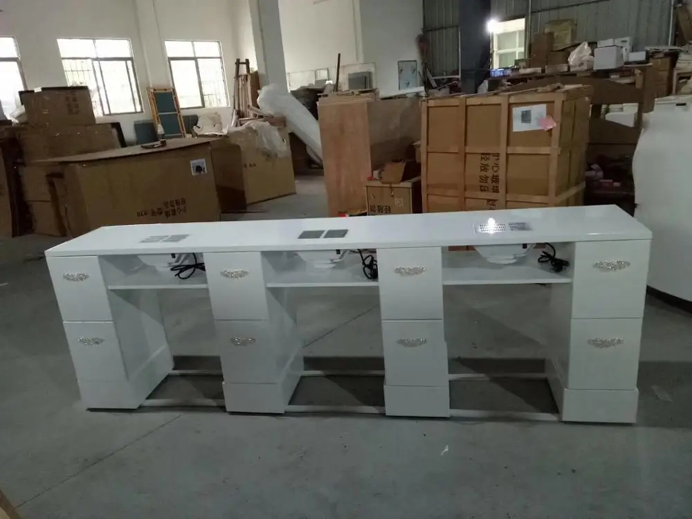 Тройной Маникюрный Стол для ногтей, классический, золотой и белый, французский стиль, гарантия 5 лет, 2019