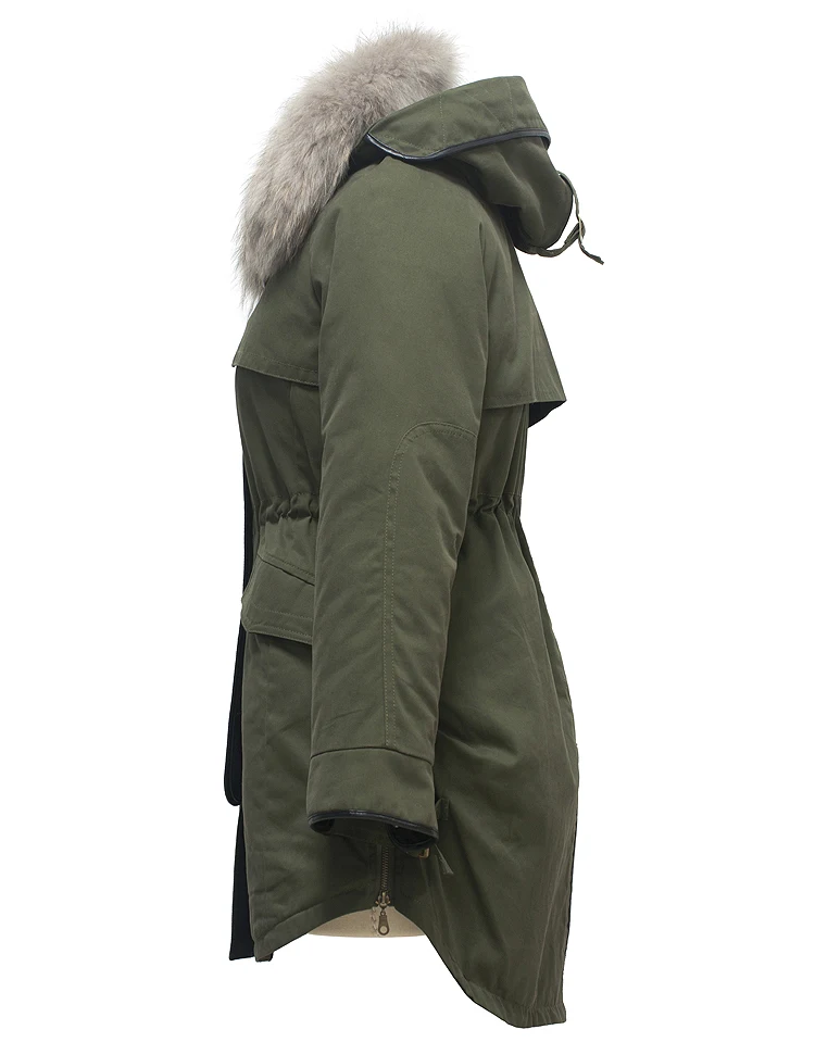 
2020 Winter Women Military Waterproof Faux Fur Hooded Parka Coat 