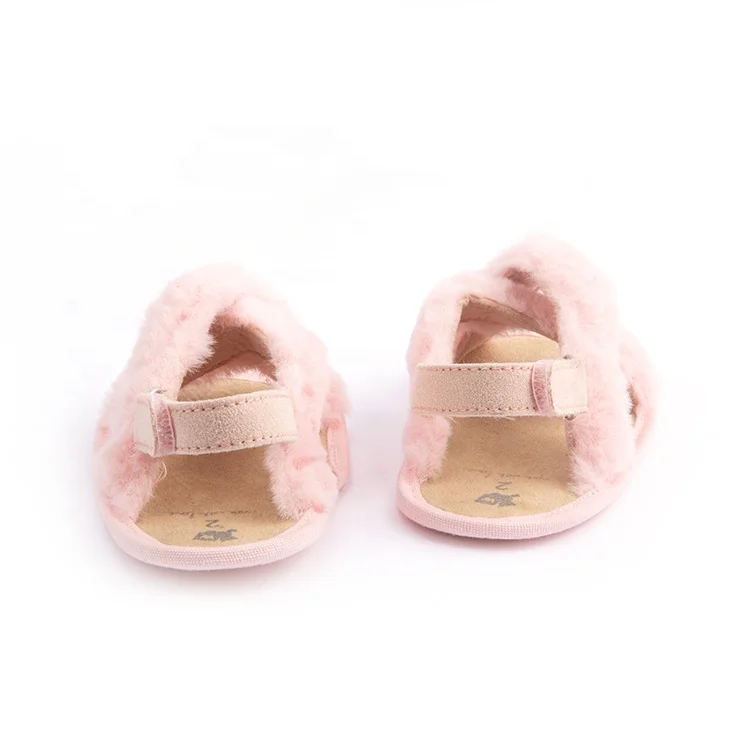 Симпатичные Детские повседневные модные плюшевые туфли детские пушистые Тапочки