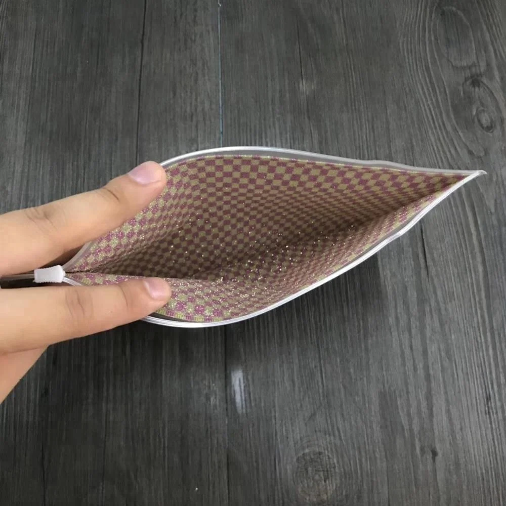 Newest Type Transparent Soft Pvc Glitter  Stationery Pencil Pouch Waterproof Mobile Phone Pouch Vinyl Zipper Bags