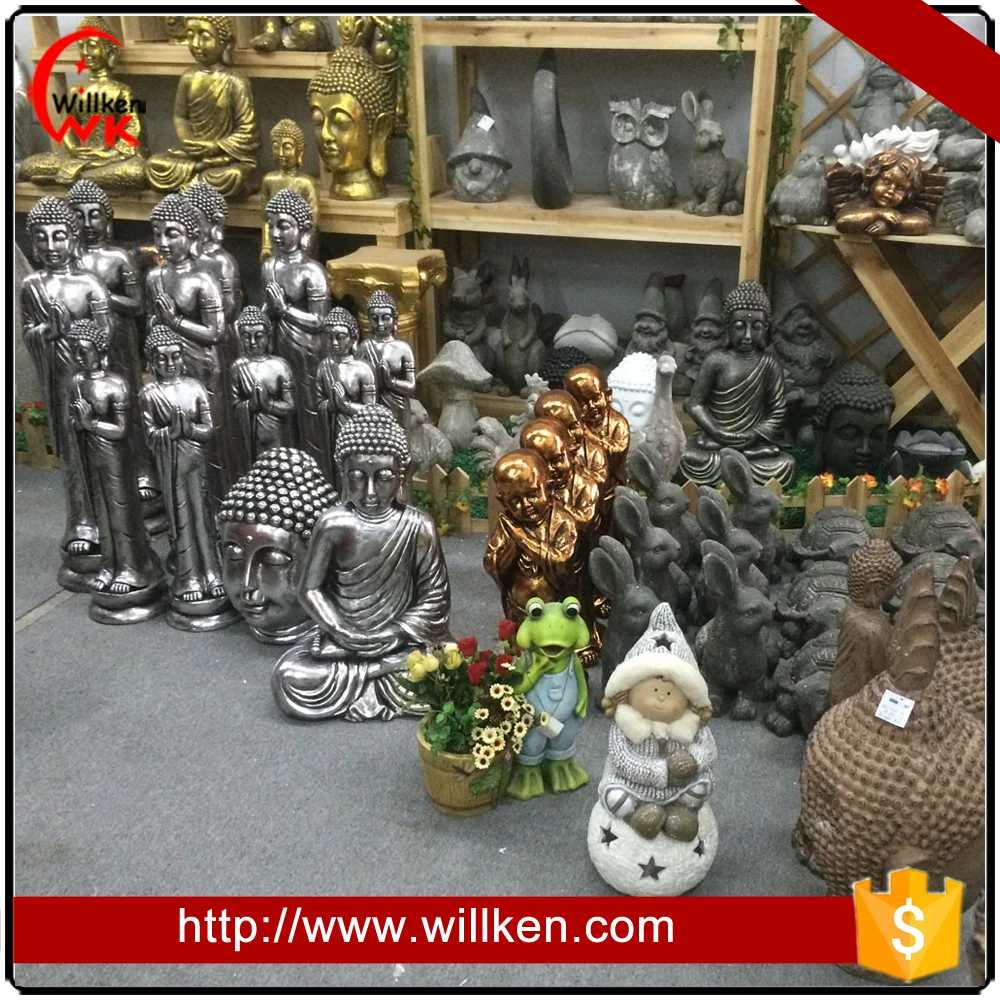 Large Size Stone Finish Fiberglass Buddha Statue for Sale