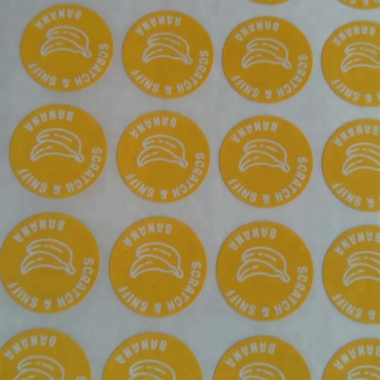 
Custom Long Lasting Fruit Scented Packaging Label Scent Printing Packing Scratch And Sniff Stickers 
