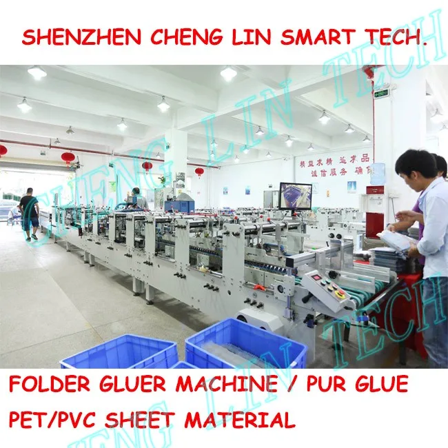 
PET PVC folding box machine die cut or soft creased line box gluing 